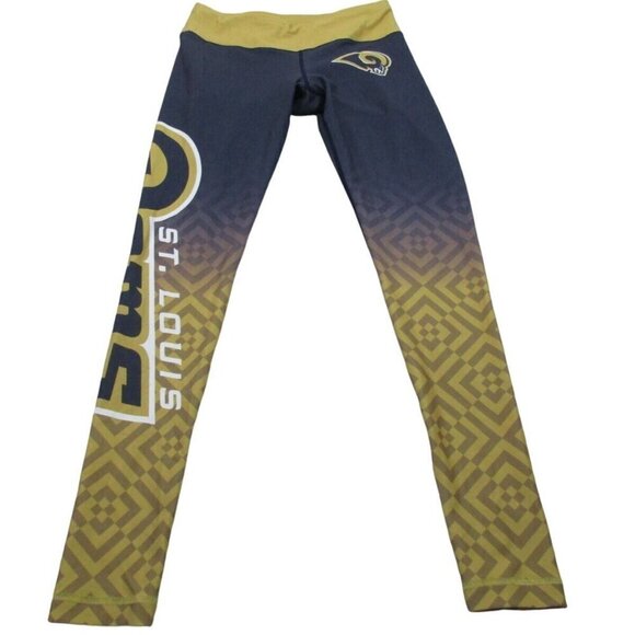 St. Louis Rams Pant Womens Small Green‎ Geo Print NFL Football Sports High Waist - Picture 1 of 9